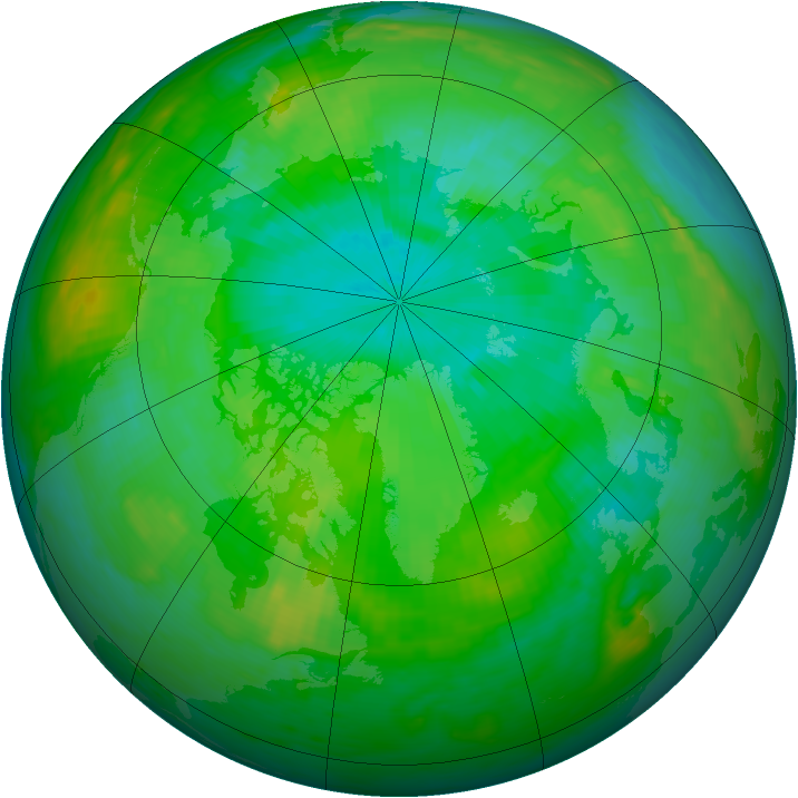Arctic ozone map for 30 July 1983